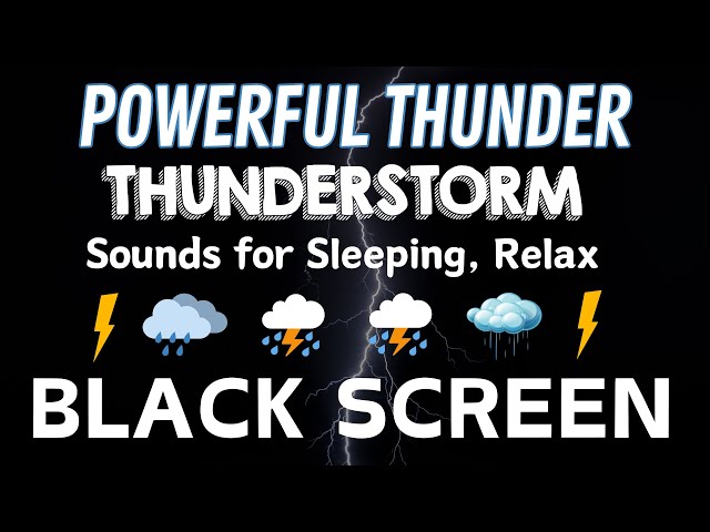 Heavy Stormy Night with Torrential Rain & Mighty Thunder | Thunderstorm Sounds for Sleeping, Relax