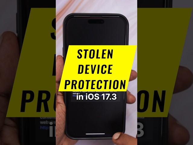 Stolen Device Protection in iOS 17.3 🚨 #iPhone Tips 📱