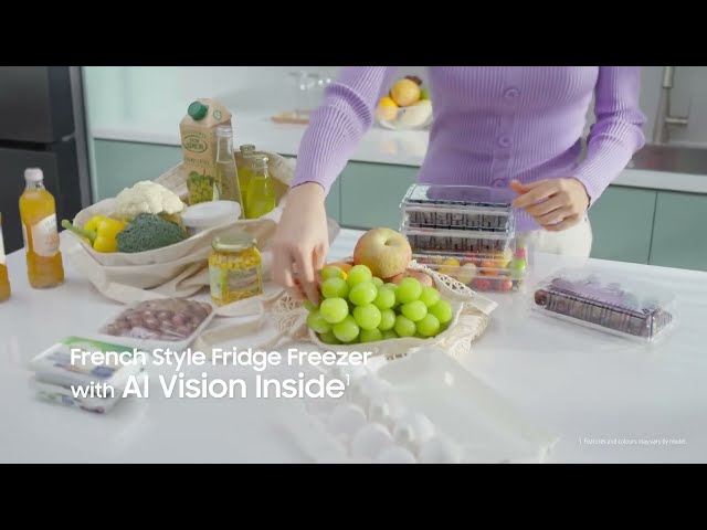 Discover AI Vision Inside on the Family Hub Smart Fridge Freezer RF9000 | Samsung UK