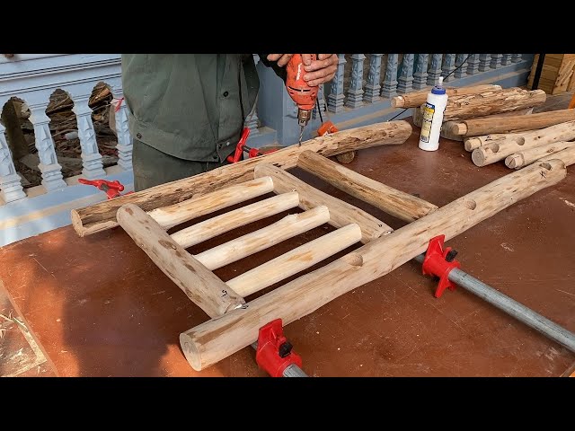 Amazing Woodworking Ideas Rustic // How To Make Outdoor Chair From The Rustic Wooden Slats