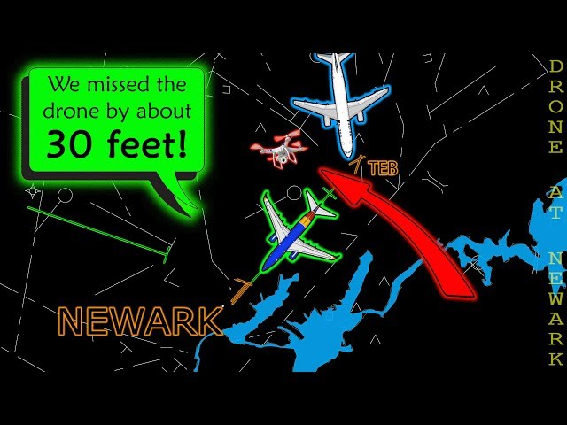 DRONE FLYING NEAR NEWARK CAUSES DELAYS! | Close Call with aircraft