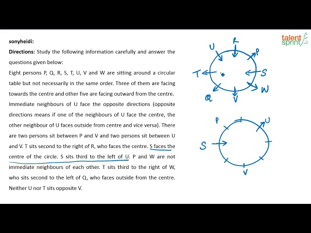 Circular Arrangement | Advanced Example - 38 | Reasoning Ability | TalentSprint Aptitude Prep