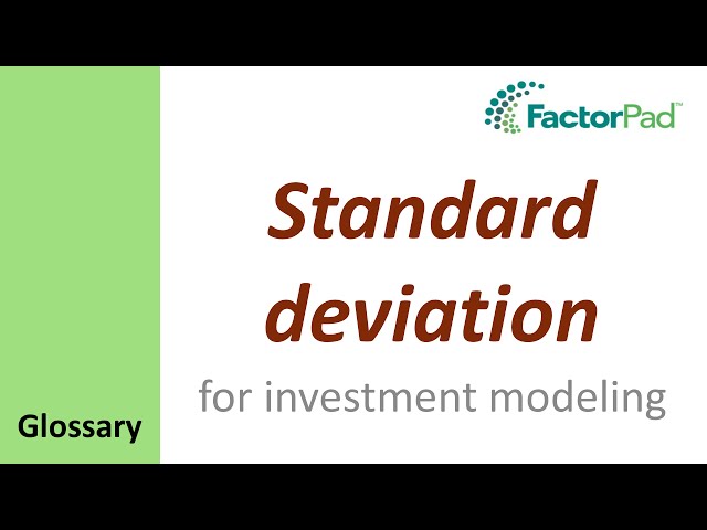 Standard deviation definition for investment modeling