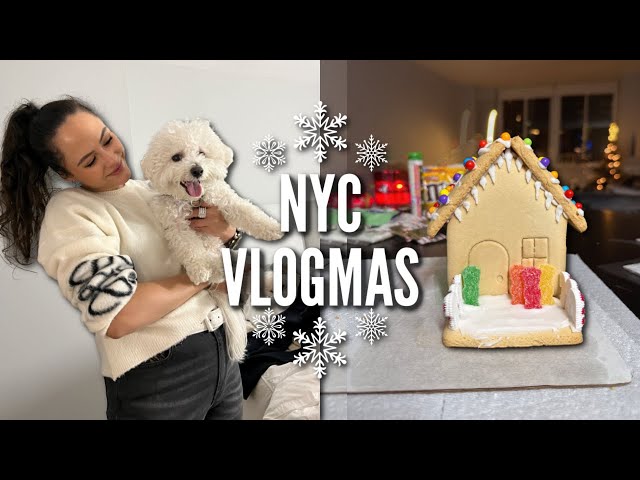 NYC VLOGMAS! Gingerbread House Competition with my BF, New Nails...