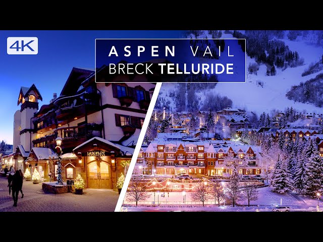 Aspen - Vail - Breckenridge - Telluride - CHRISTMAS in 4K - Cinematic Relaxation with calming music