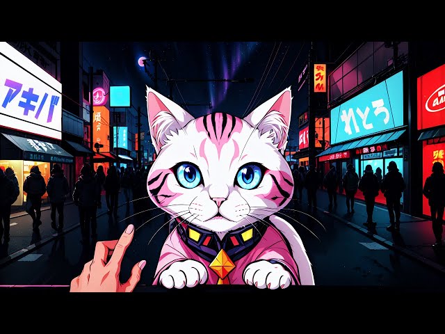 Akihabara Stray Cats 🐾 Synthwave Extravaganza | Feel the Nora NEKO Retrowave Pulse