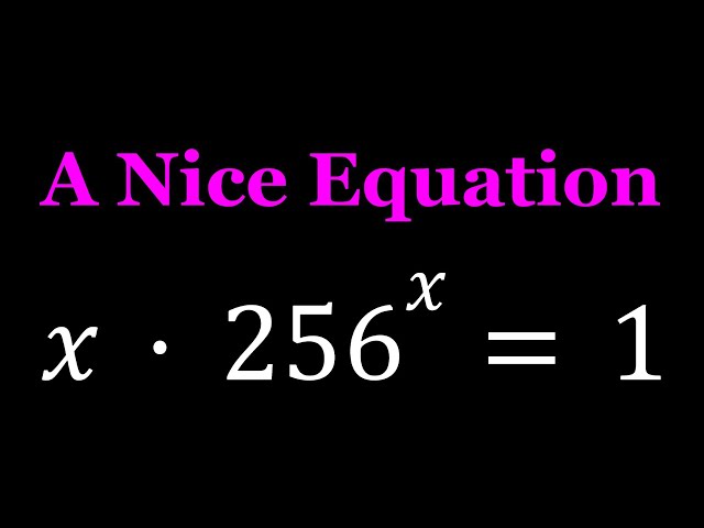 Solving A Nice Exponential Equation