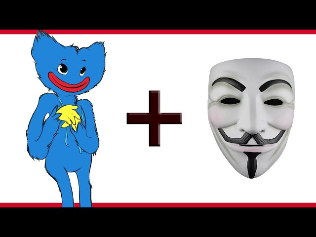 Huggy Wuggy + Anonymous mask = ? | Poppy Playtime Animation meme with Guy Fawkes mask