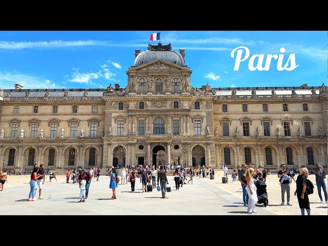[4K]🇫🇷 Paris Summer Walk : Musée du Louvre to Saint-Michel via Paris Plages👙🏖️ (Seine river ) 2023