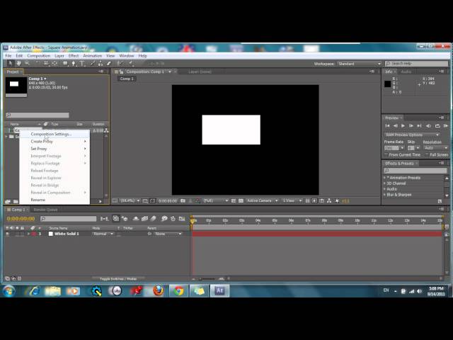 How to change your work area in Adobe After Effects