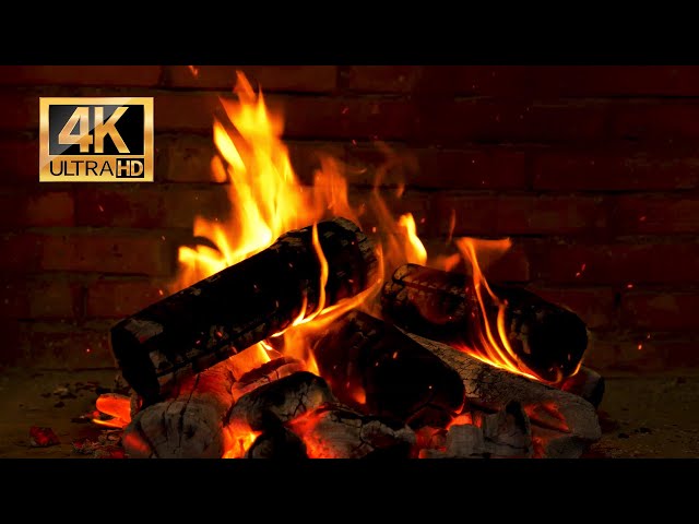 Peaceful Fireplace Atmosphere 4K with Elegant Jazz Music. Enjoy Luxury Fireside Retreat, ASMR sounds