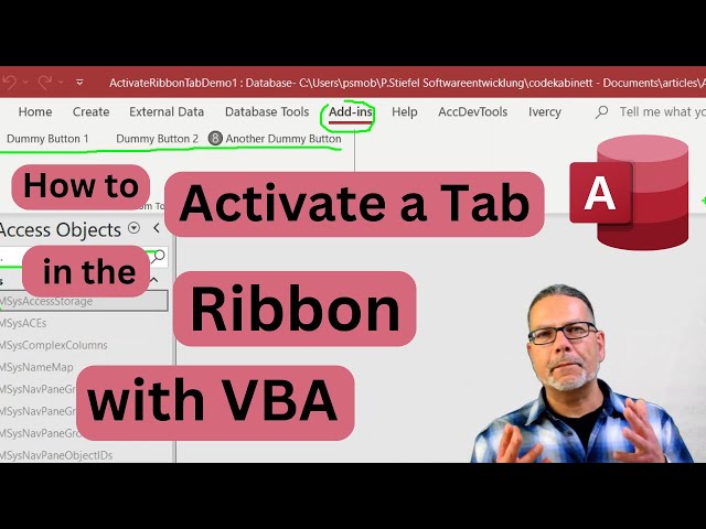 How to Activate a Tab in the Microsoft Office Ribbon with VBA