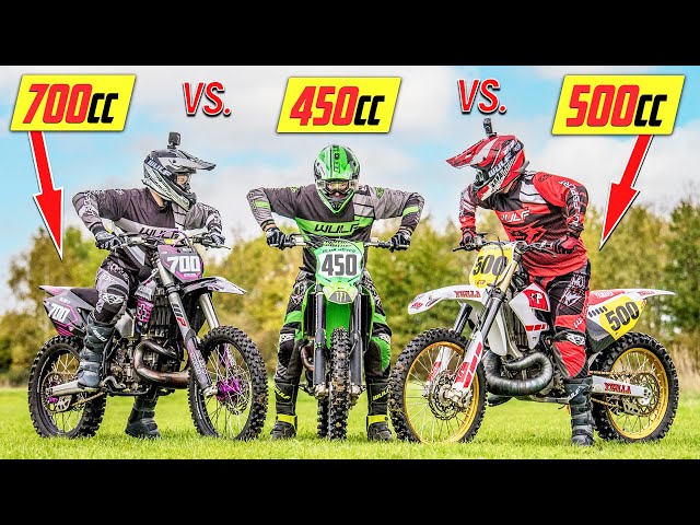 YZ500 vs 700cc 2 Stroke vs KX450 Dirt Bike Shootout