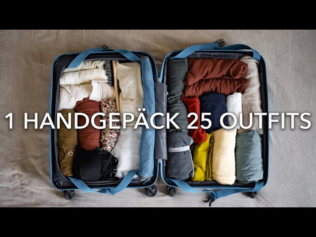 HANDGEPÄCK RICHTIG PACKEN | 1 vollständiges Handgepäck 25 Outfits | Sommer Urlaub | Capsule Wardrobe