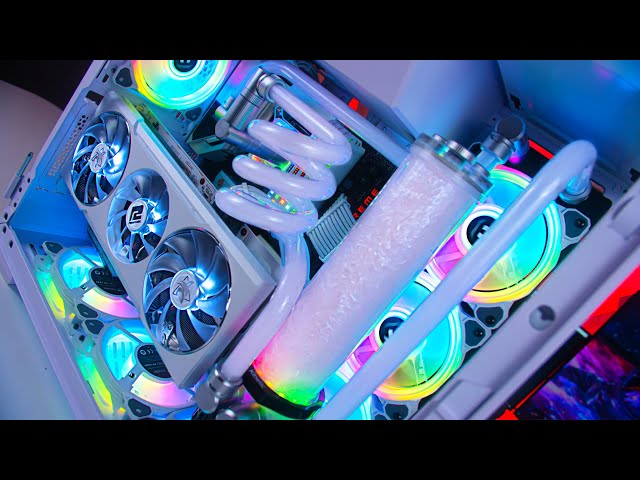 The ALL WHITE Custom Water Cooled RGB Gaming PC Build!