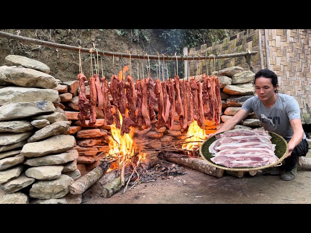 Zon brings smoked wild boar goes to market sell, Take care of the pet, Cooking, Vàng Hoa