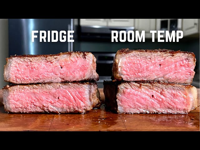 Should steaks be left at room temp before cooking?