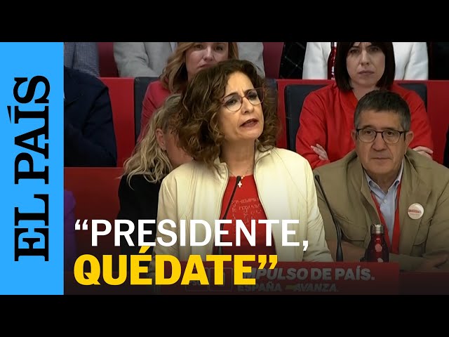 FERRAZ | Montero, a Pedro Sánchez: "Queremos que sigas siendo nuestro presidente" | EL PAÍS