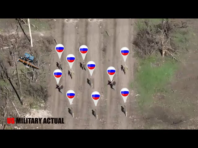 Horrifying Moments! Ukrainian FPV Drones Wipe Out infantry Russian Out Main Battle Donetsk region