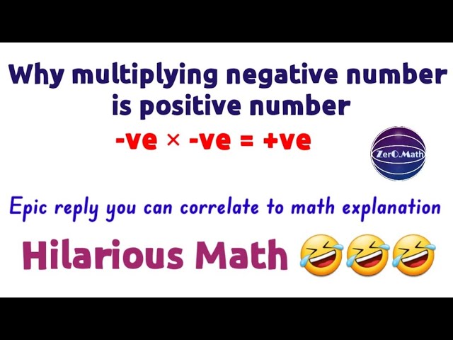 why negative times negative is positive | Funny Math | Zero Math