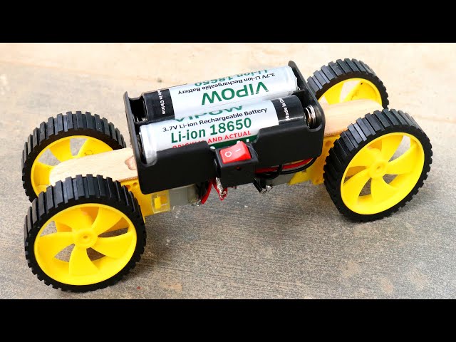 How to Make a Powerful BO DC Motor Car at Home| DIY Mini Electric Toy Car with Rechargable Batteries