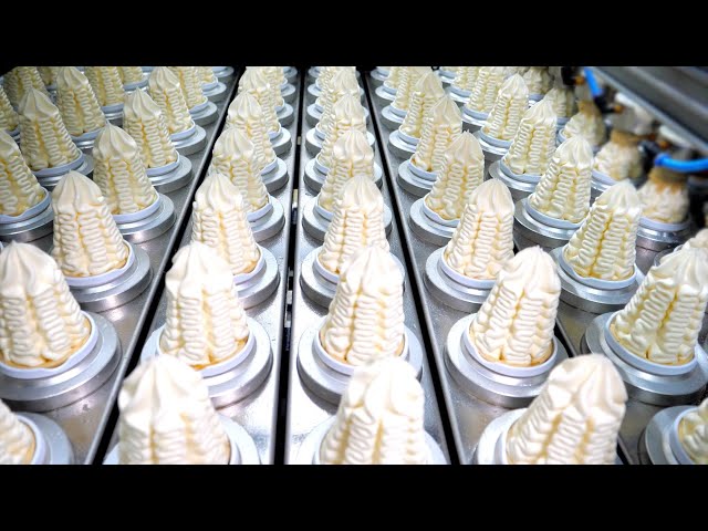 process of making various ice creams. 50-year-old Korean ice cream factory