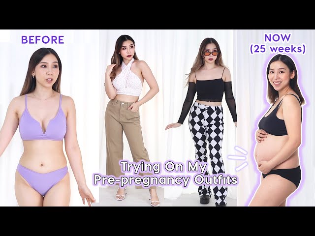 Trying On My Pre-pregnancy Outfits At 25 Weeks Pregnant 😳