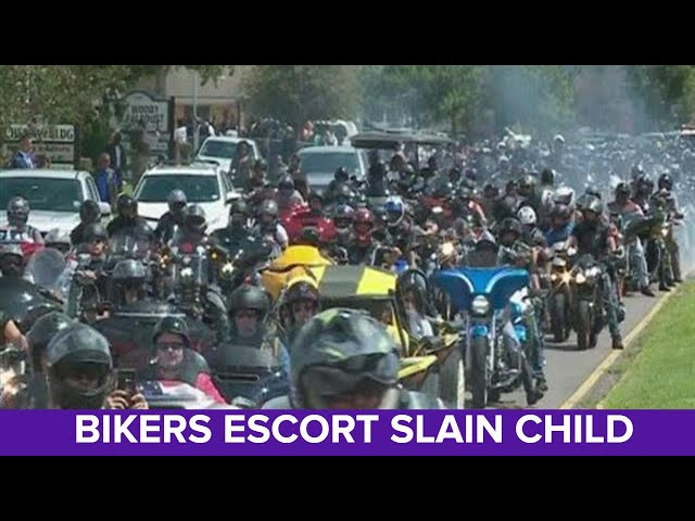 Bikers from across the country escort slain 2-year-old to his final resting place