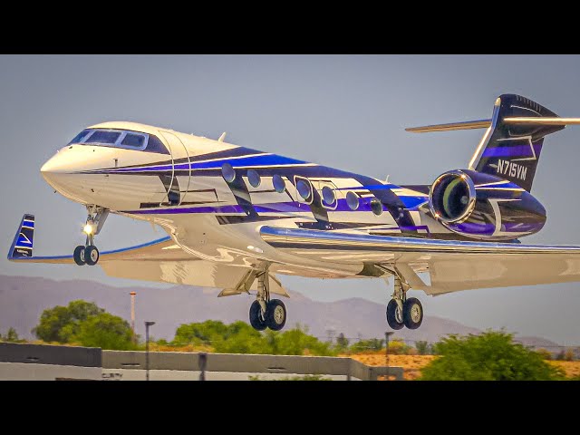 (4K) Private Jet Plane Spotting at Scottsdale Executive Airport (KSDL)