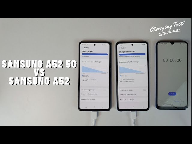 Samsung Galaxy A52 5G vs Samsung Galaxy A52 Battery Charging test 0% to 100% | 15W fast charger