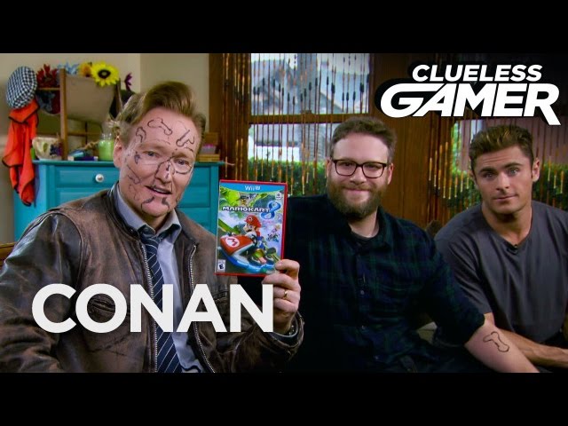 Clueless Gamer: "Mario Kart 8" With Seth Rogen & Zac Efron | CONAN on TBS