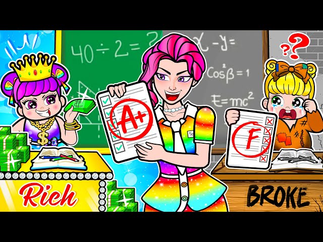[🐾paper dolls🐾] Poor Rapunzel vs Rich Friend and Bad Teacher in the School  | Rapunzel Family 놀이 종이