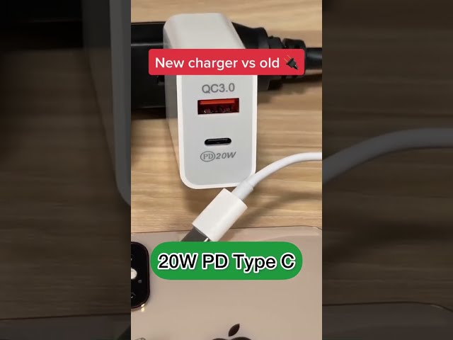 20w vs 5w - Which charger adapter is faster? 🤔                        #charger #iphones #test
