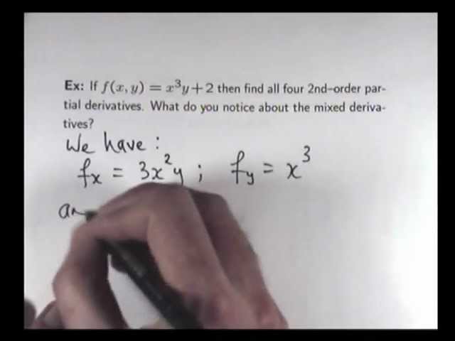 Partial derivatives: 2nd order examples