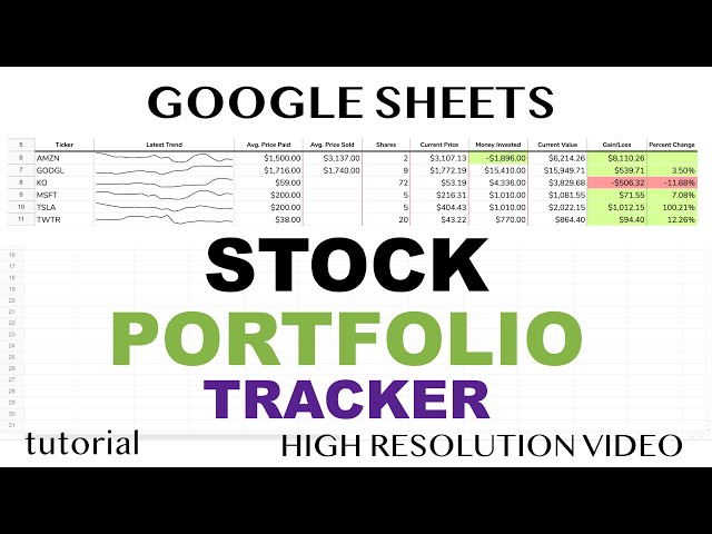 Stock Portfolio Tracker Spreadsheet - Google Sheets Template