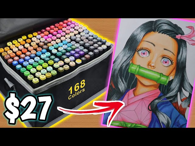 I bought the CHEAPEST 168 ALCOHOL MARKERS | UNBOXING & DRAWING TEST.