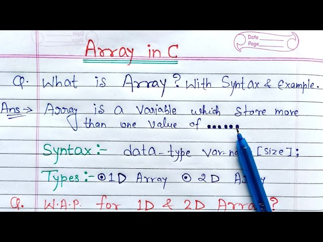 Array in C language | what is array explain with syntax and example program in c