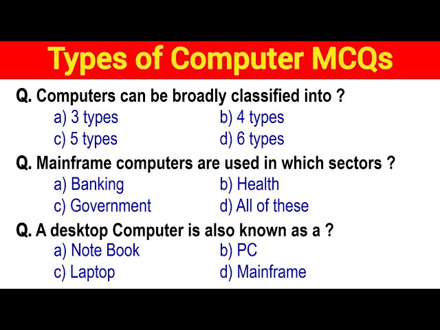 Types of Computer MCQs | For All Competitive Exams