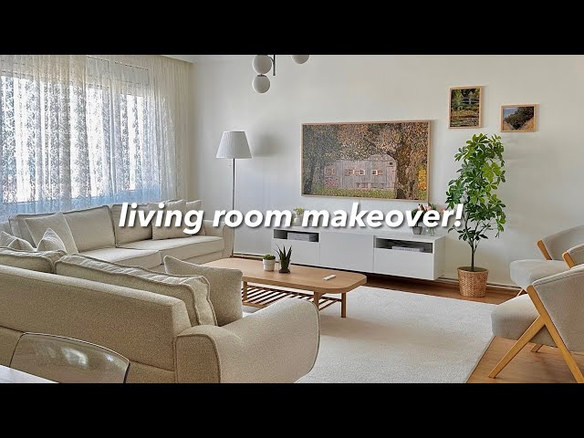 aesthetic & cozy living room makeover 🛋✨ | pinterest style inspired!
