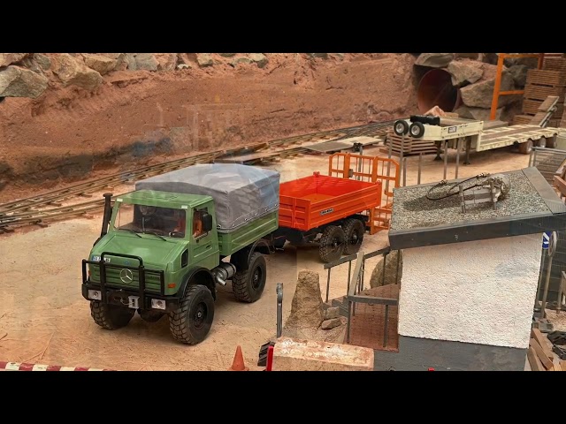 RC construction site and agriculture, hydraulic excavator and trucks Part2