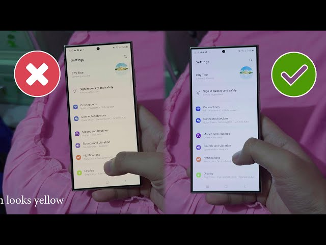 Fix S24 Ultra Yellow Screen - How to Change Screen Color S24 Series
