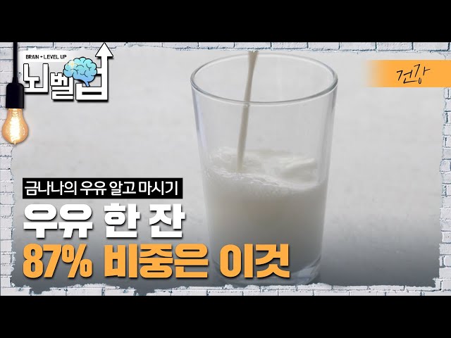 우리가 몰랐던 우유의 진실, 어떤 우유를 드시고 있나요? 우유의 87%는 이것으로 구성되어 나머지 13%는 그 외 영양성분│ 클래스e │ 뇌벨업