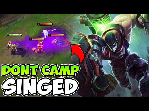 This is why you NEVER Camp the Rank 1 Singed... (CARRY BY DISTRACTION)