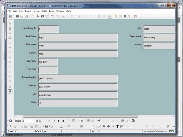 LibreOffice Base (06) Creating a form