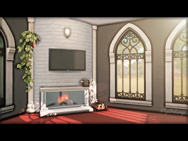 Build a ROUND corner fireplace with me - The Sims 4 ASMR (No CC/No Mods)  #short #shorts