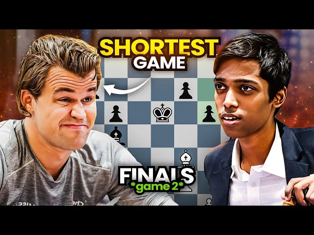 Shortest Game of Praggnanandhaa & Magnus Carlsen in World Cup | Finals Game 2
