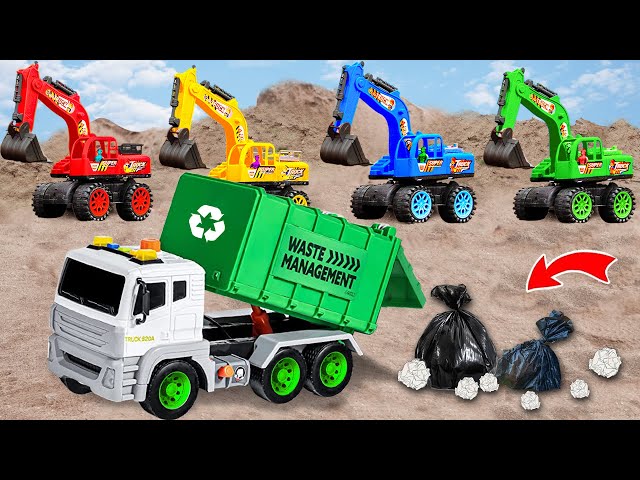 Car toy, Garbage truck, JCB Excavator - Let's protect the environment for kids