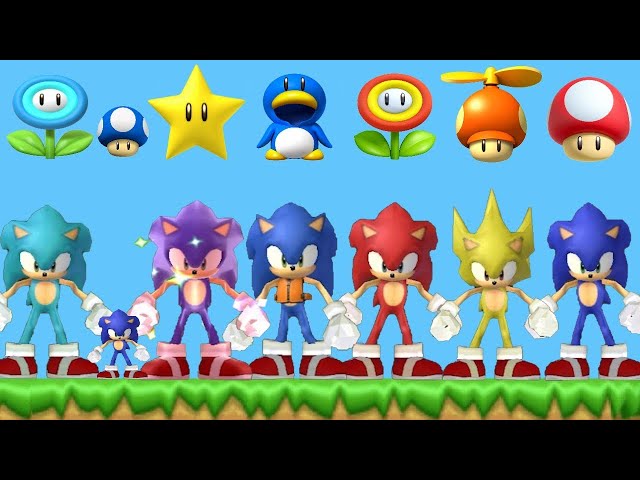 All Sonic Power-Ups in New Super Mario Bros Wii (4K HD)