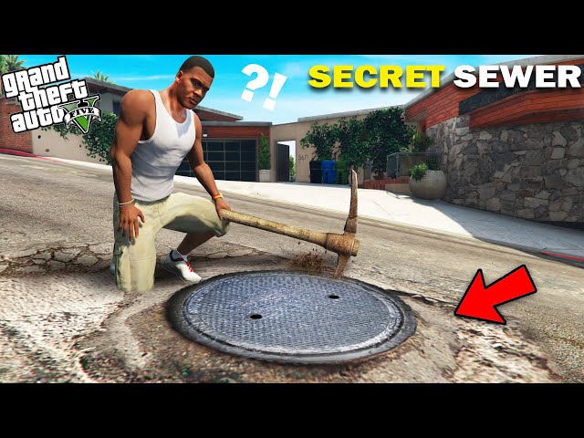 GTA 5 : Franklin Goes Inside The Secret Sewer Of Franklin's House.. (GTA 5 Mods)