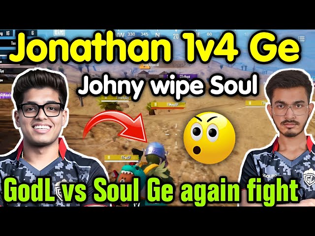 Jonathan 1v4 Ge and wipe Soul 🥵 Jonathan #2 Mvp in Overall ranking 🇮🇳